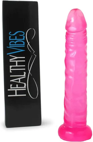 Healthy Vibes Consolador delgado para principiantes, consolador pequeño con textura de vena, perfecto para usuarios primerizos, base independiente,