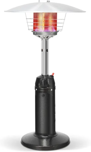 Giantex Calentador de propano para exteriores, calentador de mesa portátil de 13,000 BTU con base pesada, acero inoxidable, termostato ajustable,
