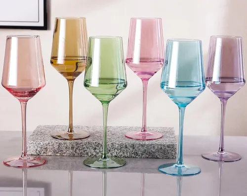 Miniatura 8 de Physkoa Juego de copas de vino de color ámbar de 6 a 16 onzas, copas de vino marrón con tallo largo alto y parte inferior de tulipán, cristalería