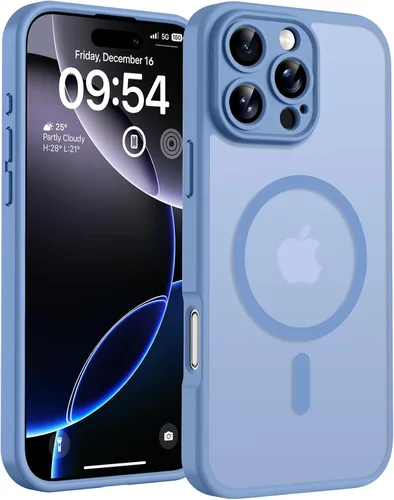 Miniatura 43 de TOCOL Funda magnética 3 en 1 para iPhone 14 Pro, mejorada [protección completa de cámara] con 2 protectores de pantalla, funda de grado militar Azul