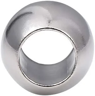Miniatura 7 de BEADIA Cuentas espaciadoras de acero inoxidable de 0.394 x 0.433 in ovaladas sueltas para hacer joyas de bricolaje, 10 unidades con agujero de 0.236