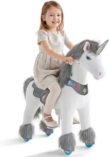 Miniatura 12 de PonyCycle Paseo a caballo en poni modelo avanzado Y peluche marrón caballo juguete para niños tamaño 3 para edades 3 a 4, caballo mecedora