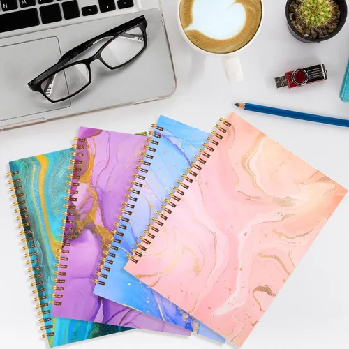 Miniatura 6 de 4 piezas de libro de contabilidad contable Cuadernos de seguimiento de cuentas de gastos en espiral encuadernados para equilibrar talonario