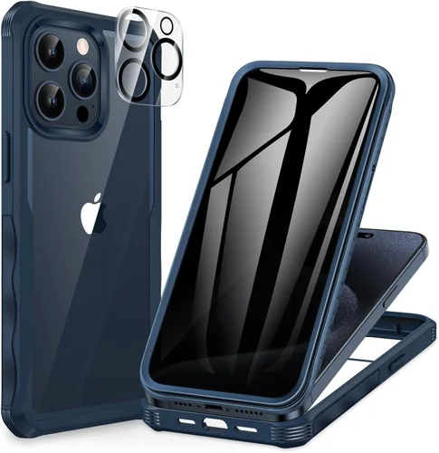 Miniatura 50 de CENHUFO Funda de privacidad para iPhone 11 Pro, funda de cuerpo completo con protector de pantalla de privacidad de vidrio templado 9H integrado