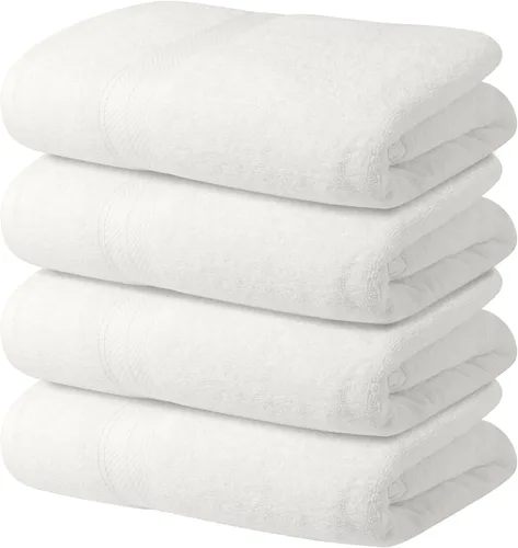 Miniatura 14 de Avalon Towels Juego de 4 toallas de baño beige (27 x 54 pulgadas), 100% algodón absorbente y de secado rápido, toallas beige para baño, súper suaves