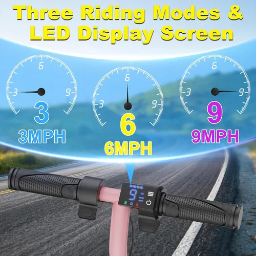 Miniatura 5 de VOLPAM Scooter eléctrico para niños de 8 a 12 años, neumáticos sólidos de 6.5 pulgadas, motor de 250 W con 3 velocidades de hasta 9 MPH, arranque