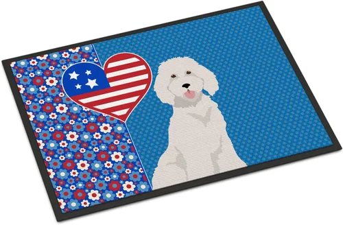 Miniatura 36 de Caroline's Treasures WDK5119JMAT Airedale Terrier USA - Tapete para interiores o exteriores, 24 x 36 pulgadas, tapete para puerta delantera
