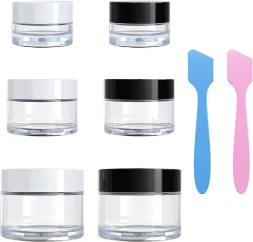 Miniatura 11 de Recipientes de tamaño de viaje para artículos de tocador, 4 frascos pequeños de cosméticos de 1 onza para maquillaje, cremas faciales, loción