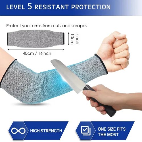 Miniatura 2 de Geyoga 2 pares de mangas protectoras de brazo, protectores de brazo para piel delgada y moretones, mangas protectoras resistentes a cortes para Gris