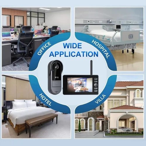 Miniatura 9 de Timbre con cámara inalámbrica sin suscripción con monitor para el hogar/apartamento, Timbre con cámara 1080P no necesita aplicación/WiFi, video