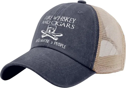Miniatura 65 de Philysonic Funny Hat I Like Whisky and Cigars and Maybe 3 People Sombreros para Hombres Gorras de Béisbol Gorras Ajustables