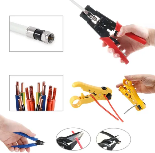 Miniatura 7 de Hilitchi Crimpadora de cable coaxial con manual de instrucciones Conector de compresión multifuncional Herramienta de crimpado coaxial ajustable