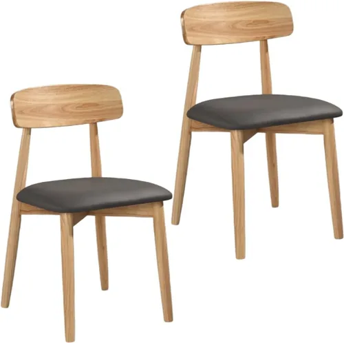Miniatura 28 de YVYKFZD Solid Wood Dining Chairs, Armless Dining Room Chair Set, Leather Upholstered Kitchen Chairs, Comfy Side Chair with Curved Back, for