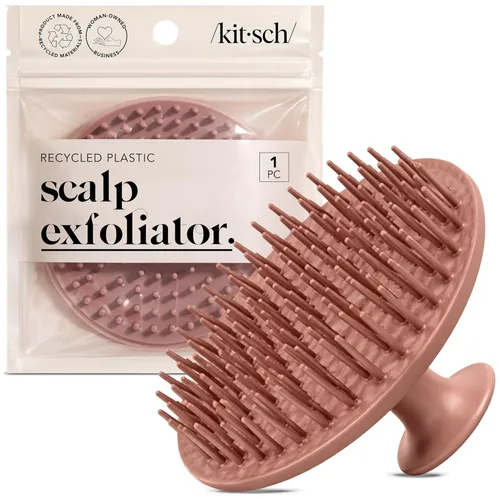 Kitsch Masajeador de cuero cabelludo para el cuidado del cabello - Depurador de cuero cabelludo, cepillo de champú y exfoliante para todo tipo de