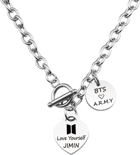 HELAN Bangtan Boys Gift Kpop Bangtan Boys Necklace Love Yourself Necklace Bangtan Boys Fans Gift Kpop Group Gift for Bangtan Boys Fans