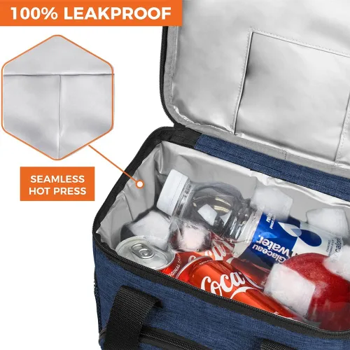 Miniatura 7 de OPUX Bolsa térmica suave, térmica y plegable con aislamiento térmico para hombres, trabajo, campamento, playa, viajes, portátil, suave, a prueba