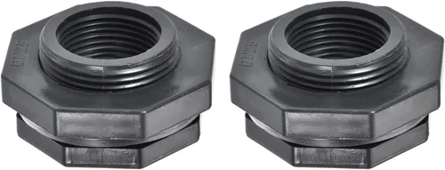 Miniatura 8 de M METERXITY Paquete de 2 accesorios de mamparo de PVC – Conector de tanque de agua de doble rosca, con junta de silicona, para acuarios