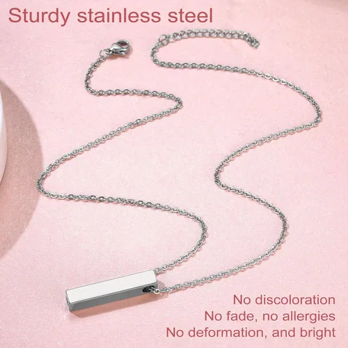 Miniatura 75 de FindChic Collares personalizados con urna para cenizas, barra vertical, gato, luna, reloj de arena, garra de perro, acero inoxidable, chapado en oro
