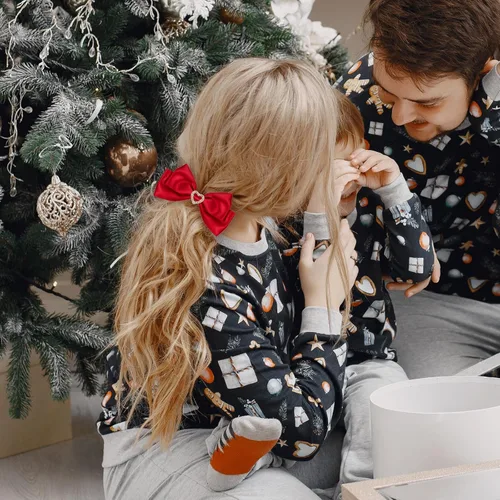 Miniatura 3 de Pinzas de lazo de satén rojo, horquillas escolares de Navidad de San Valentín con diamantes de imitación de corazón, accesorios para el cabello