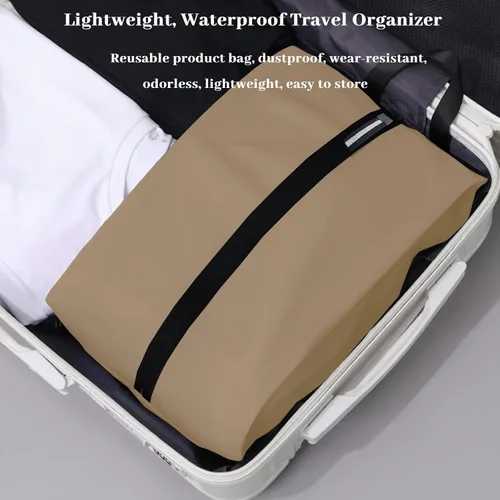 Miniatura 4 de Shoe Bag Water-Resistant, Travel Friendly Golf Shoe Bag with Zipper for Sports Ideal for Gym,Spikes,Golf,Tennis (Beige, 1-Pack)