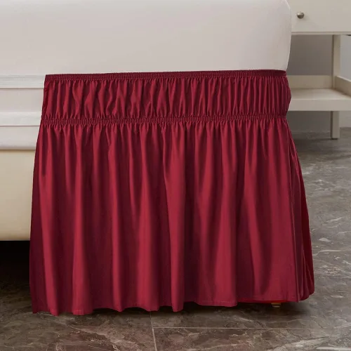 Miniatura 3 de Funda fruncida para cama de Fancy Collection para envolver faldón de cama elástico con caída de 17", nueva, fácil de instalar
