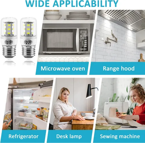 Miniatura 7 de Foco LED para refrigerador 5304511738 kei d34l Foco para refrigerador, Foco LED (3.5W 85V-265V E26/27 Luz blanca) Foco para electrodomésticos Blanco