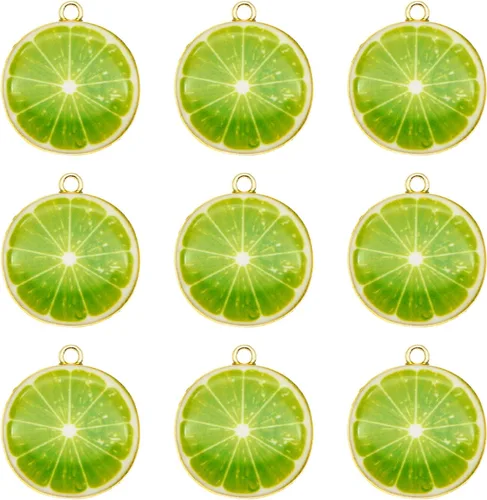 Miniatura 4 de JJG Race - Juego de 40 dijes chapados en oro surtidos de limón, sandía, naranja, fresa, manzana, delicados, colgantes de frutas para aretes