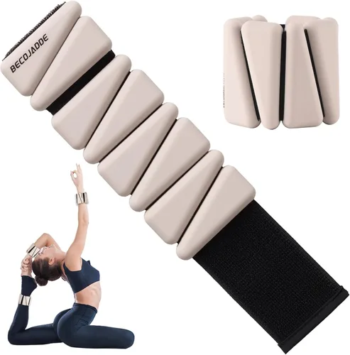Miniatura 27 de BECOJADDE Juego de pesas de tobillo de 2 (1 libra/2 libras/3 libras cada una) Pesas ajustables de muñeca para mujeres y hombres, pesas portátiles