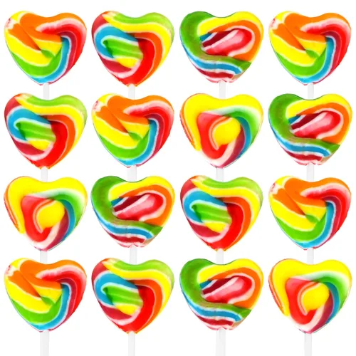 Miniatura 3 de Snacktery Paletas de corazón – 24 paletas de San Valentín en forma de corazón – Lechones de San Valentín arcoíris – Ventosas envueltas