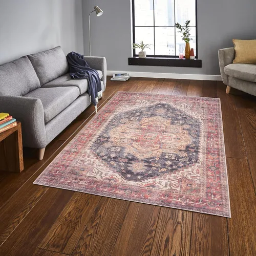 Miniatura 307 de GLN Rugs Traditional Collection - Alfombra de felpilla lavable a máquina, tradicional lavable, antideslizante, alfombra de felpilla de pelo corto