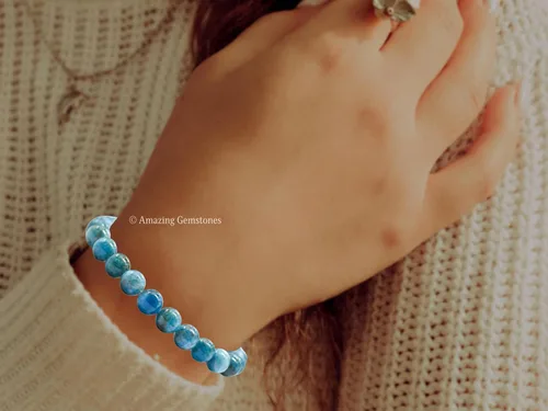 Miniatura 392 de Amazing Gemstone Pulsera de cristal para mujeres y hombres, pulsera de cristal curativo de protección, pulsera elástica con cuentas de piedras