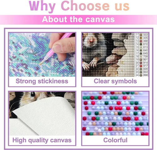 Miniatura 4 de Kits de pintura de diamantes 5D DIY para adultos, pequeño ratón, bordado de punto de cruz, pinturas de diamantes de imitación de cristal, imágenes