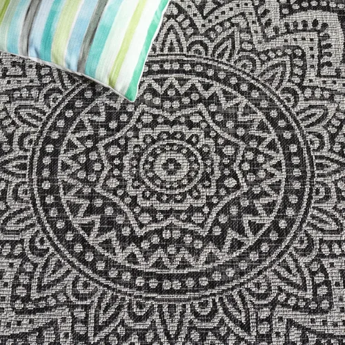Miniatura 46 de SAFAVIEH Alfombra lavable para exteriores, colección Courtyard - Pasillo de 2.3 x 8 pies, color beige claro y marrón claro, no desprende pelusa