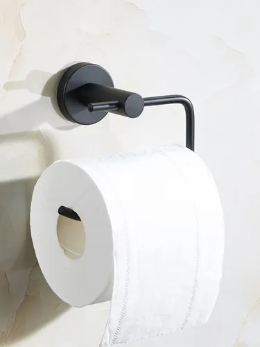 Miniatura 6 de Pulido negro mate del alto grado del tenedor del papel higiénico del acero inoxidable del brazo abierto, instalaciones del cuarto de baño montadas