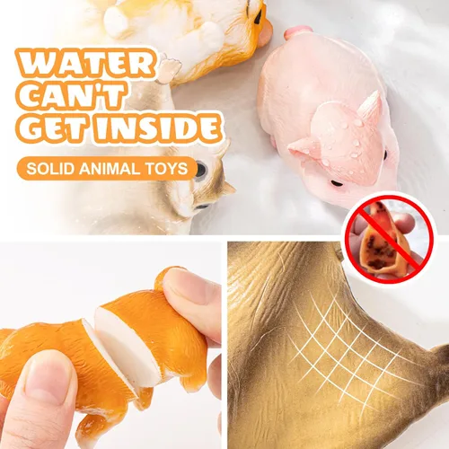 Miniatura 6 de 6 piezas de juguetes de animales para niños pequeños, juguetes sensoriales, lindas figuras de animales de granja, juguetes de mascotas de bolsillo