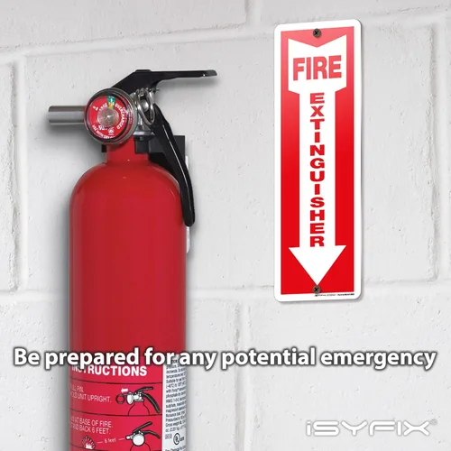 Miniatura 3 de iSYFIX Letrero para extintor de incendios – Paquete de 2 letreros de aluminio 0.040 100% libre de óxido, laminado para máxima resistencia a
