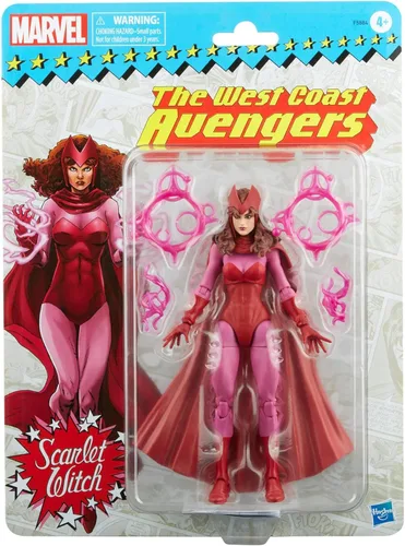 Miniatura 9 de Marvel Legends Series Scarlet Witch - Figura de acción de embalaje retro de 6 pulgadas, 4 accesorios