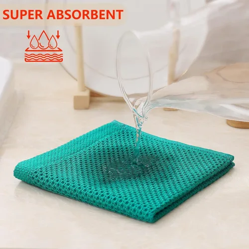 Miniatura 352 de Kitinjoy - Paños de cocina de 100 % algodón, tela de tejido gofrado, paño de limpieza ultrasuave, absorbente y de secado rápido. Beige
