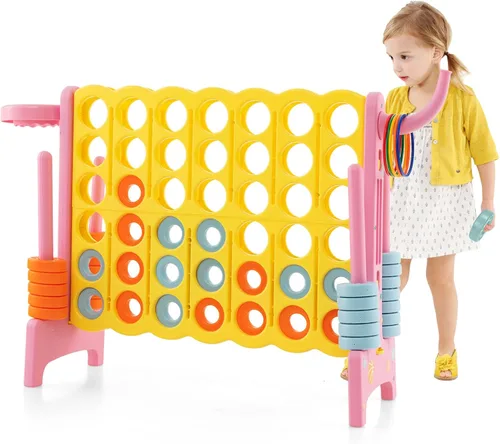 Miniatura 12 de AKUSTIK Juego Giant Connect al aire libre, 4 en una fila Jumbo 4 para marcar para niños y adultos, fiesta familiar, patio, césped, juego de conexión