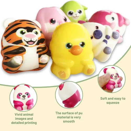 Miniatura 3 de 24 piezas de recuerdos de fiesta llenos de juguetes esponjosos, juguetes esponjosos jumbo de levantamiento lento, juguetes blandos de animales
