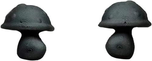 Par de aretes de hongos negros simples, unisex, para hombre/mujer, resina polimérica a base de plantas, joyería vegana con poste de acero inoxidable
