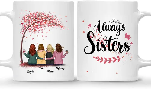 Miniatura 19 de Gossby - Taza de café personalizada para mujer, 2 unidades, con nombres personalizados Taza personalizada para dos mujeres, taza de café