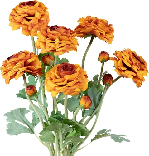 Miniatura 10 de Flores artificiales de seda, ranúnculo, flores falsas, 5 unidades, adecuadas para decoración de núcleos, creación floral de boda, arreglo floral