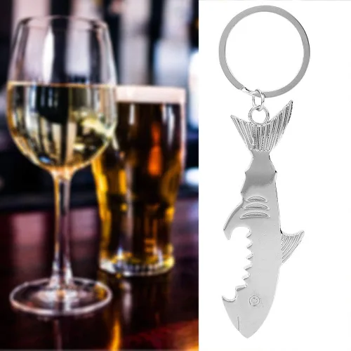Miniatura 6 de Abrebotellas con llave, abrebotellas de metal en forma de pez, para regalos de fiesta de boda y llaveros