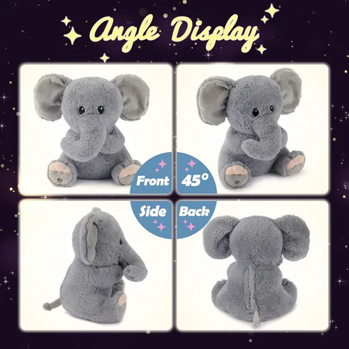 Miniatura 3 de Hopearl Elefante de peluche con luces LED, flexible, con luces de noche que brillan en la oscuridad, para festival, cumpleaños, niños pequeños