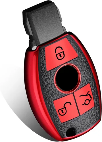 Miniatura 8 de Xotic Tech - Funda para llavero de piel granulada de poliuretano termoplástico, color azul, compatible con Mercedes Benz A, B, C, E, S, G, M, V