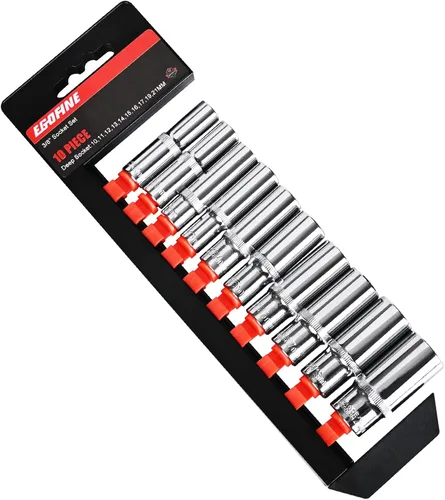 Miniatura 24 de Egofine Juego de llaves de trinquete de enchufe mini de 12 piezas de 1/4 pulgada, juego de enchufes de accionamiento con 10 enchufes (4-13mm)