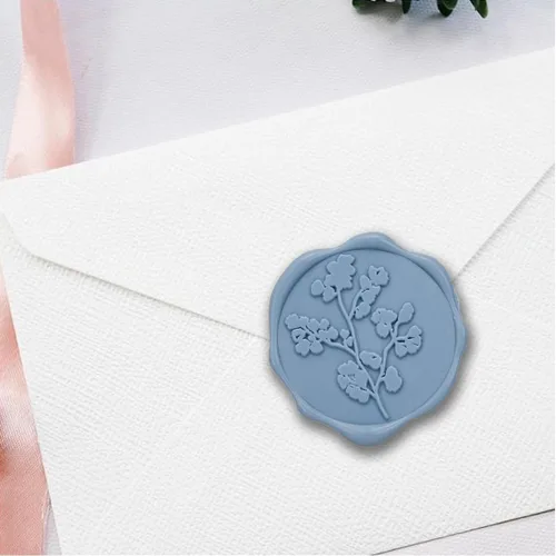 Miniatura 4 de Maidenhair Adhesivos de cera Adheve, 25 unidades, prefabricadas con cera de sellado real, color blanco Perla blanca