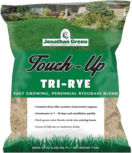 Jonathan Green (12140) Semilla de pasto de riegrass perenne TRI-RYE de retoque - Semilla de césped de temporada fría (7 libras)