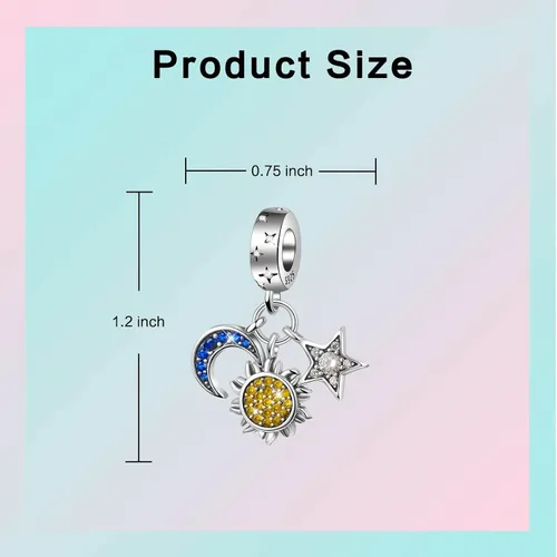 Miniatura 6 de Abalorio de plata de ley 925 para madre, hija, abuela, para familia, amor, madre, hija, abuela, para pulseras, collares, dijes, abalorios, joyería